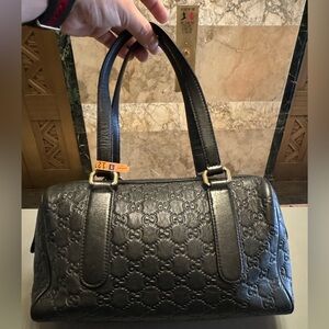 Gucci Black Leathet Boston Bag